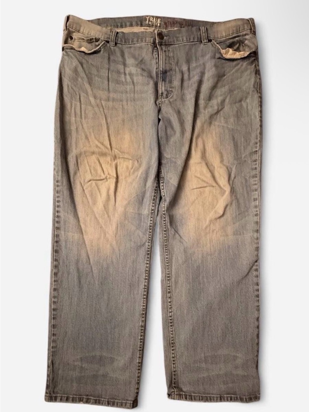 True Nation Mens Gray Washed Jeans